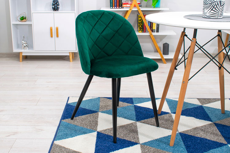 Zielone tapicerowane krzesło welurowe Batio 3S