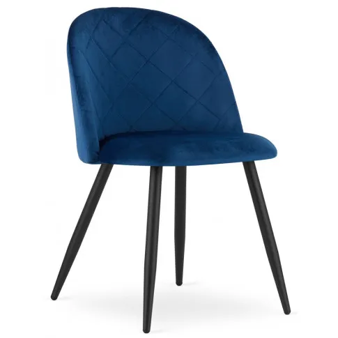 Granatowe pikowane krzesło welurowe Batio 3S