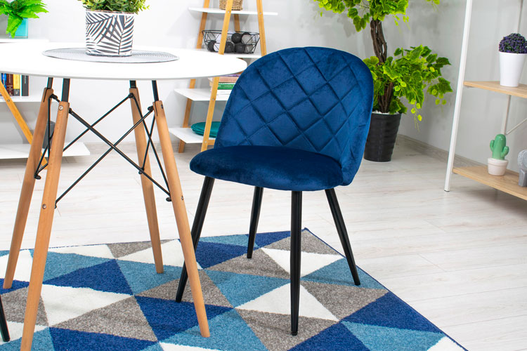 Granatowe nowoczesne krzesło welurowe Batio 3S
