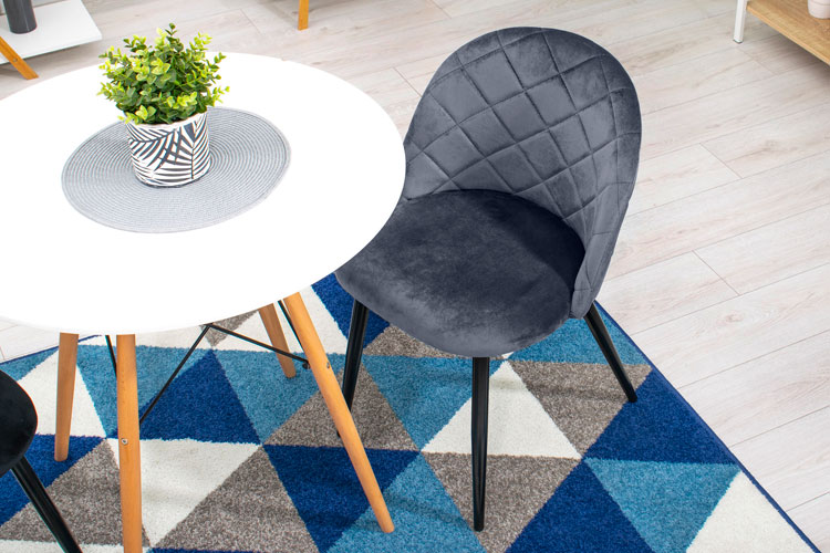 Szare tapicerowane krzesło welurowe Batio 3S
