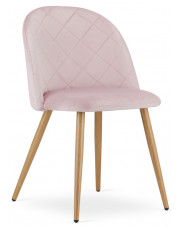 Komplet różowych krzeseł welurowych 4szt. - Batio 4S w sklepie Edinos.pl