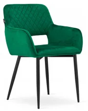 Komplet zielonych welurowych krzeseł 2szt. - Rones