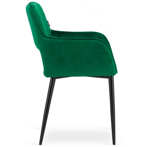 Zestaw zielonych krzeseł welurowych Rones