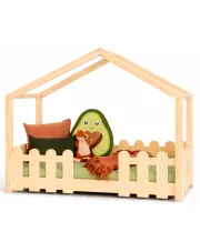 Drewniane łóżko domek z barierką - Breton 3X w sklepie Edinos.pl