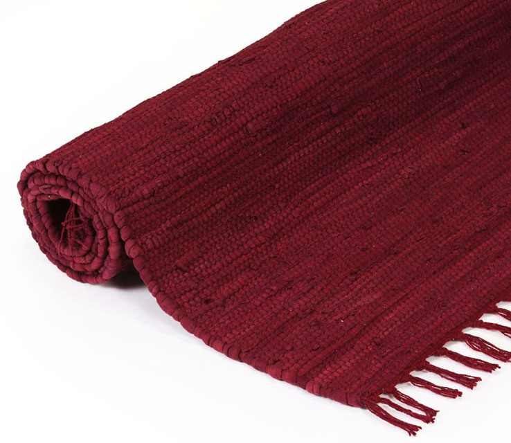 Burgundowy nowoczesny dywan boho do kuchni Isma