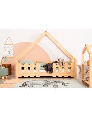 Drewniane łóżko dziecięce domek z płotem - Stires w sklepie Edinos.pl