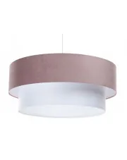 Biało-różowa lampa wisząca z dwuczęściowym abażurem - S434-Torva