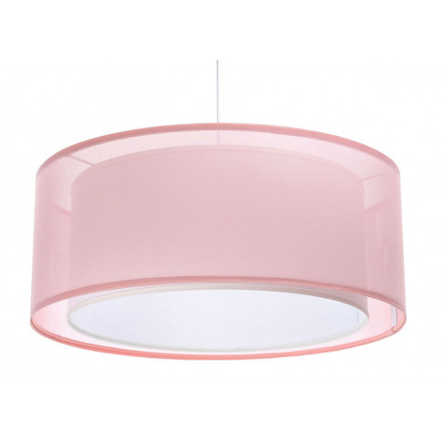 Różowa nowoczesna lampa wisząca z okrągłym abażurem S436-Estera