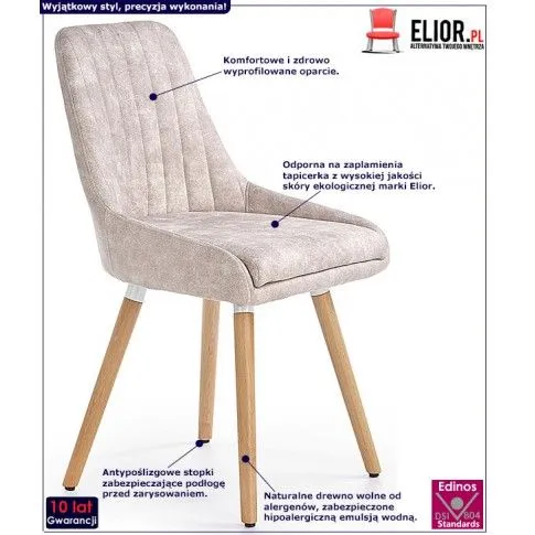 Fotografia Krzesło drewniane Rendez - beżowe z kategorii Krzesła