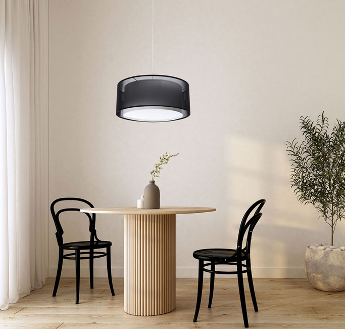 Czarna okragła lampa wisząca do salonu nad stół Z434-Renzo