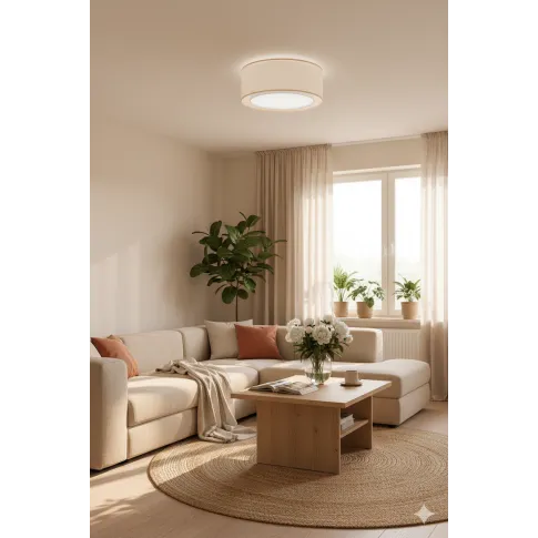 Kremowy minimalistyczny plafon sufitowy   S437 Vilena