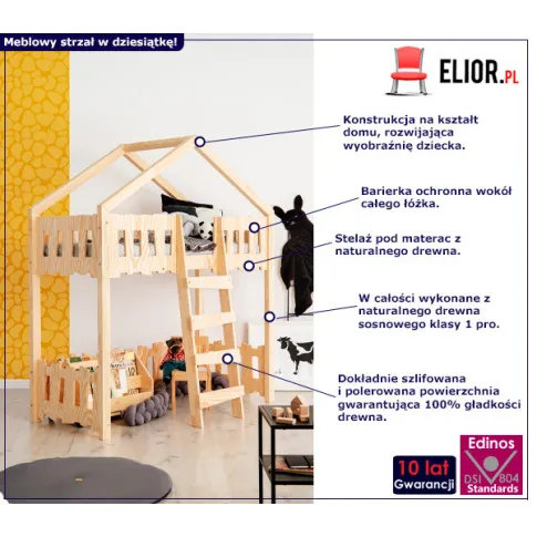 Łóżko domek z płotem Rosti 4X