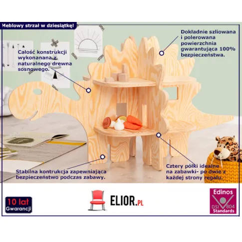Regał w kształcie zwierząt Skay  dinozaur2