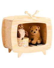 Drewniany regał na zabawki dziecięcy telewizor - Bervox w sklepie Edinos.pl