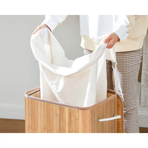 Kosz na pranie z bambusowym wkładem Aresa