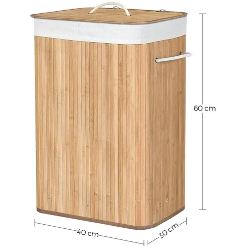 Wymiary bambusowego kosza na pranie Aresa