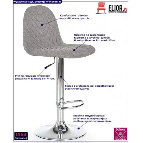 Fotografia Hoker barowy Fires - popielaty z kategorii Hokery