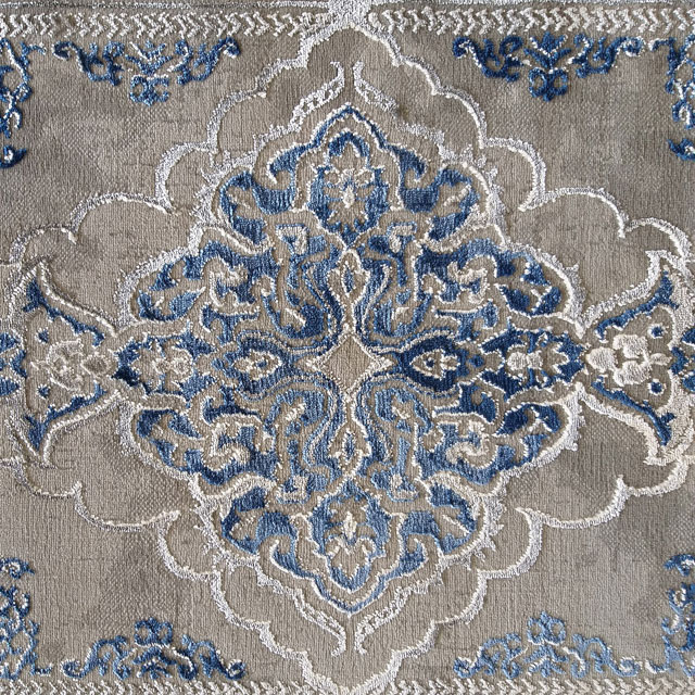 Szaro-niebieski prostokątny dywan w stylu klasycznym Logar 4X