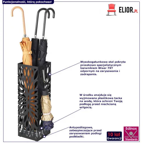 infografika czarnego eleganckiego parasolnika azura