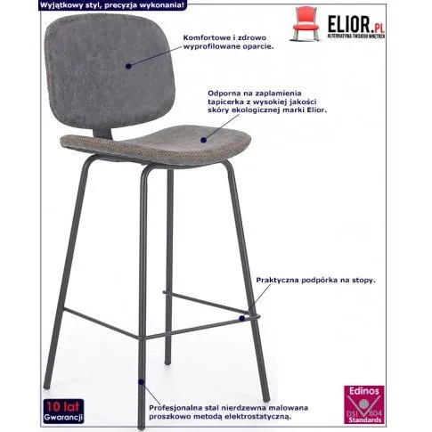 Fotografia Hoker industrialny Zanno - popielaty z kategorii Hokery