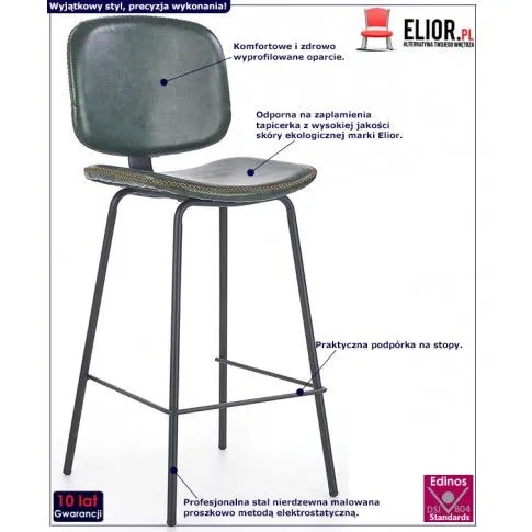 Zdjęcie zielony hoker w industrialnym stylu Zanno | Edinos.pl