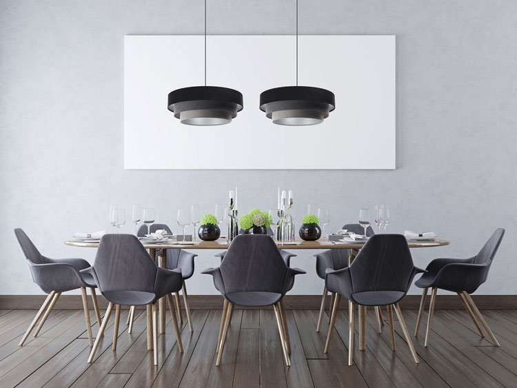 Nowoczesna lampa wisząca welurowa z potrójnym kloszem S446-Marsylis