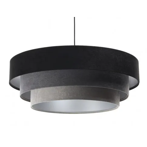 Szara okrągła lampa wisząca z potrójnym abażurem S446-Cetra