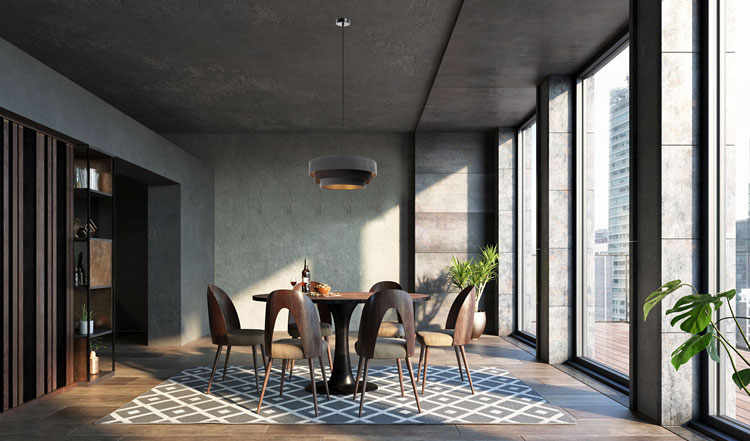 Okrągła lampa wisząca welurowa z potrójnym kloszem S447-Marsylis