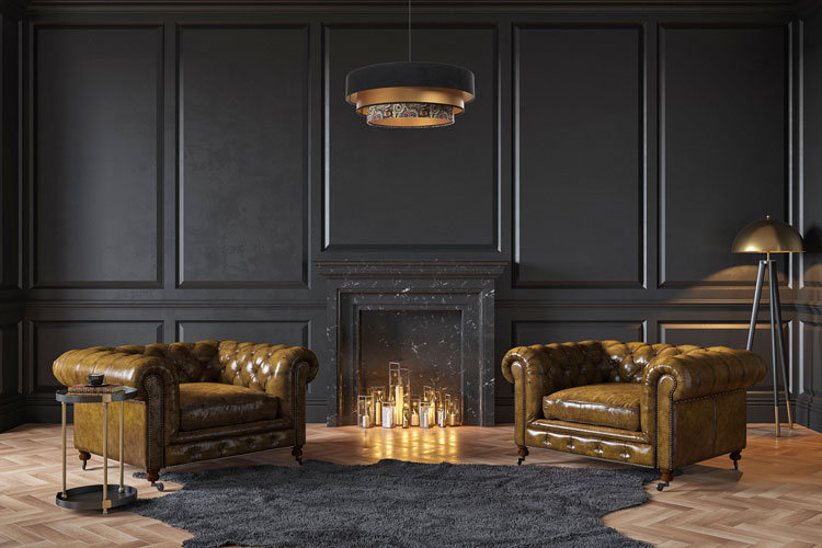 Okrągła lampa wisząca glamour z welurowym abażurem Y362-Levana