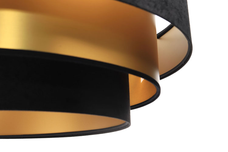 Okrągła czarno-złota lampa wisząca glamour nad stół S454-Melbi