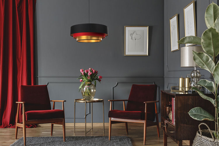 Trójkolorowa okrągła lampa wisząca glamour nad stół S460-Fuzin