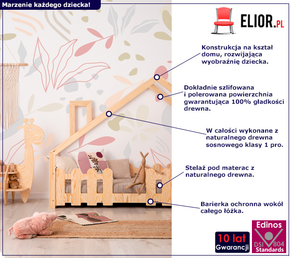 Skandynawskie łóżko Emily