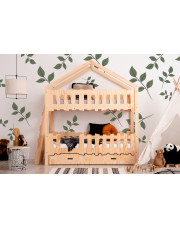 Łóżko piętrowe domek dla dzieci z szufladą - Marion 5X w sklepie Edinos.pl
