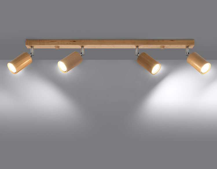 Drewniany plafon z regulacją reflektorów S469-Bers