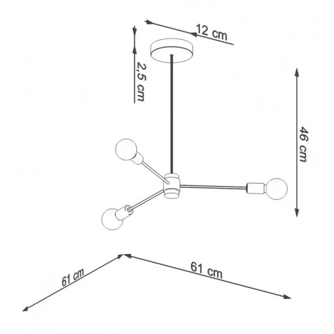 Wymiary żyrandola S495-Trigo