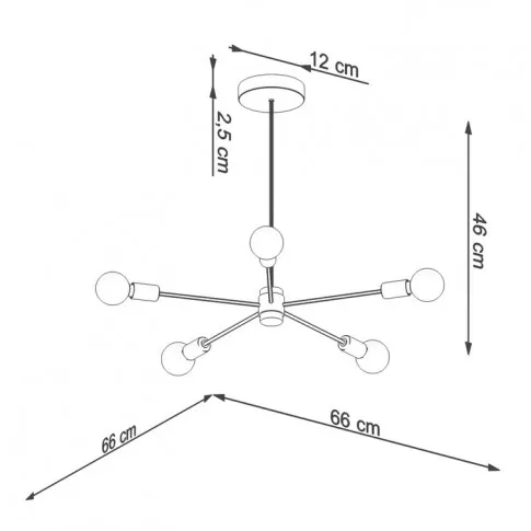 Wymiary żyrandola S496-Trigo