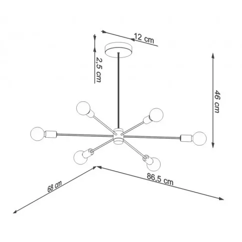 Wymiary żyrandola S497-Trigo