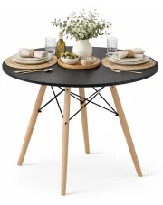 Czarny okrągły skandynawski stół 80x80 kuchenny - Fivi 4X w sklepie Edinos.pl