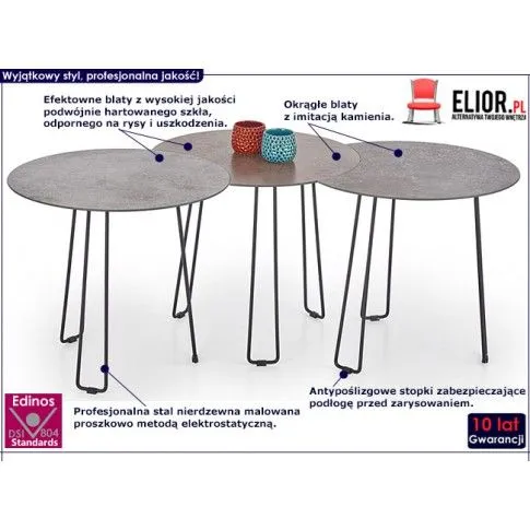 Fotografia Zestaw trzech ław Belva - efekt kamienia z kategorii Strona główna