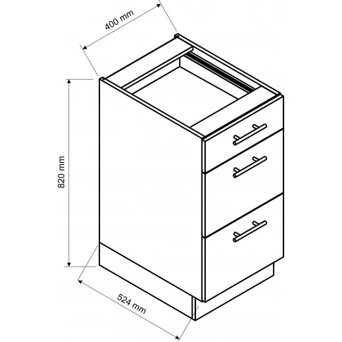 Biała szafka kuchenna Pergio 8X  szkic