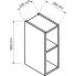wymiary wąskiej górnej otwartej białej szafki z 2 polkami erissa 9x