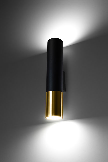 czarno-złoty nowoczesny kinkiet tuba EXX205-Loper