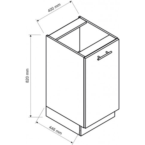 szafka dolna z 2 półkami 40 wymiary erissa 10x