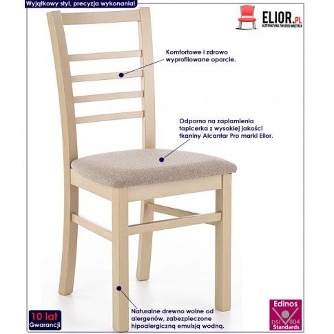Fotografia Krzesło drewniane Loren - dąb sonoma z kategorii Krzesła