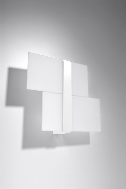 Nowoczesna biała lampa ścienna ze szkła S491-Vincento