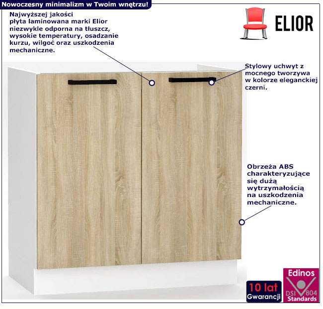 Infografika podwójna szafka pod zlew Merla 12X