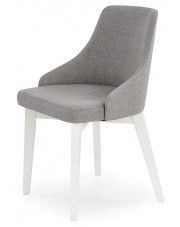 Tapicerowane krzesło drewniane Altex - popiel + białe w sklepie Edinos.pl
