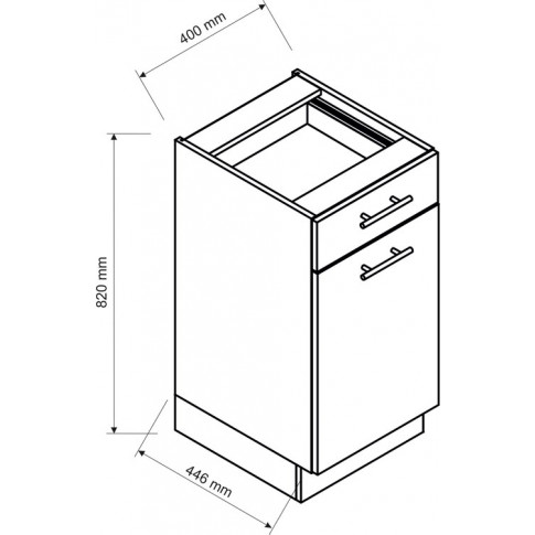 wymiary szafki kuchennej dolnej z szufladą erissa 11x