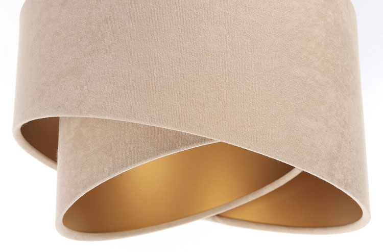 Beżowa asymetryczna lampa wisząca z 3 abażurami S508-Xazo