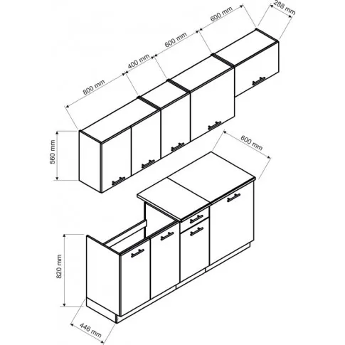 wymiary kompletu szafek kuchennych nigella 4s